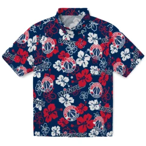 Washington Wizards Hibiscus Bloom Hawaiian Shirt