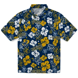 West Virginia Mountaineers Hibiscus Bloom Hawaiian Shirt