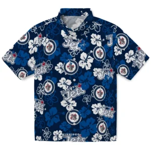 Winnipeg Jets Hibiscus Bloom Hawaiian Shirt