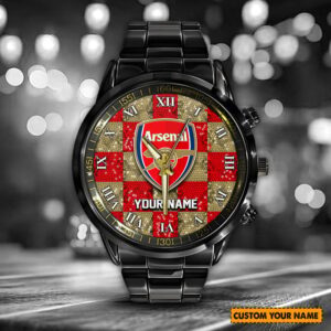 Custom Arsenal Fan Watch – Personalized Name & Stylish Design – Perfect Gift For Football Lovers