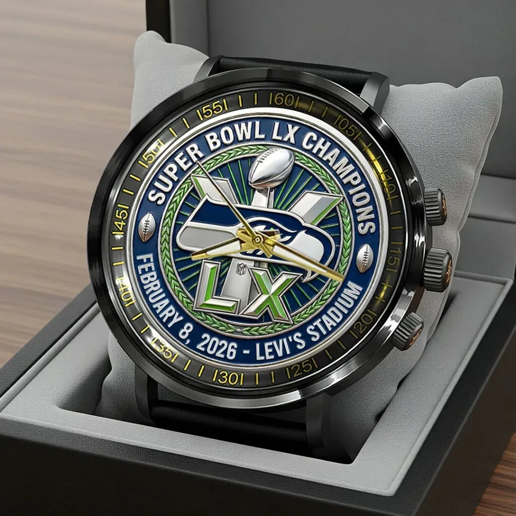 Seattle Seahawks 2026 Super Bowl LX Champions Black Stainless Steel Watch Super Bowl Champions Merch 1 Seattle Seahawks 2026 Super Bowl LX Champions Black Stainless Steel Watch Super Bowl Champions Merch