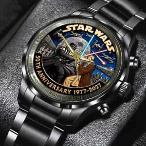 Star Wars 50th Anniversary Stainless Steel Watch Star Wars Merch Gift For Him