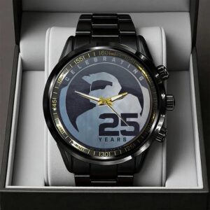 25th Anniversary Black Stainless Steel Watch Halo Merch Gift For Gamers