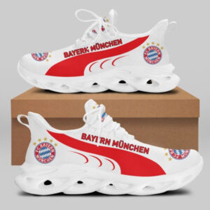 Bayern Munich Printed Team Logo 3D Air Max Shoes & Air Cushion-White
