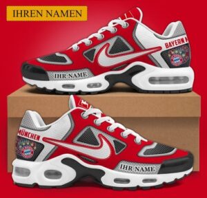 Bayern Munich Custom Name Air Max Shoes & Air Cushion - Black