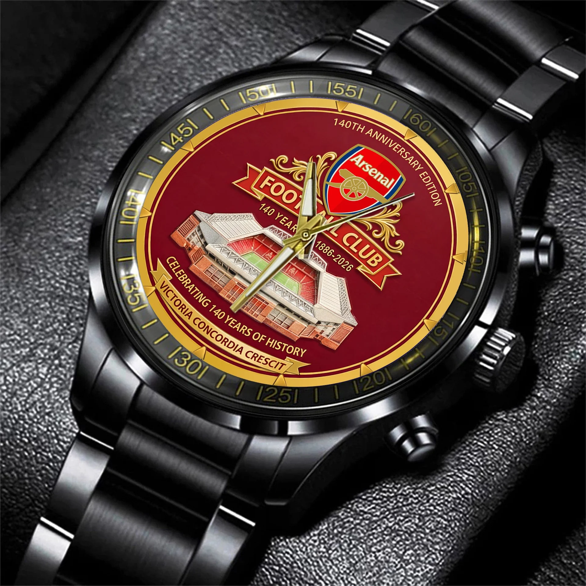 Arsenal 140 Years Anniversary Stainless Steel Watch 1 Arsenal 140 Years Anniversary Stainless Steel Watch