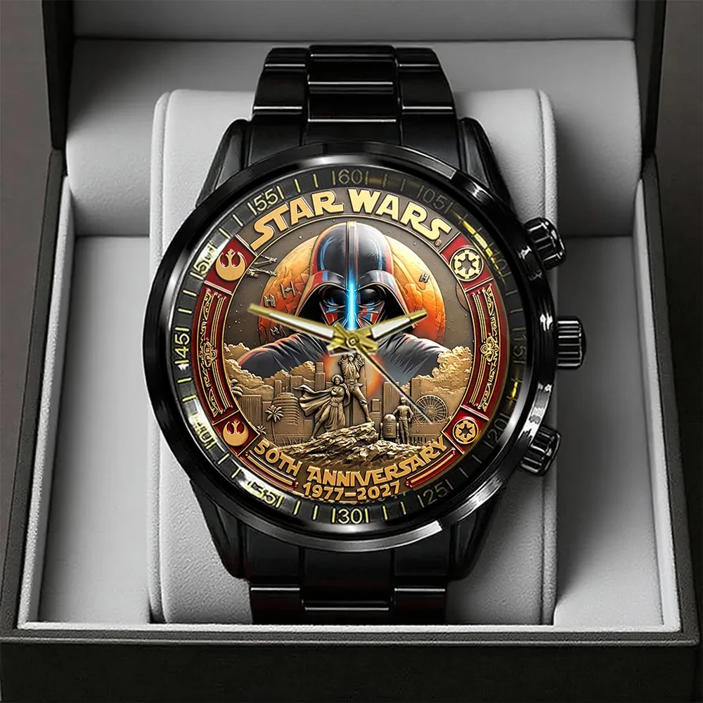 Star Wars 50th Anniversary Black Steel Watch Star Wars Merchandise Best Gifts For Dad 1 Star Wars 50th Anniversary Black Steel Watch Star Wars Merchandise Best Gifts For Dad