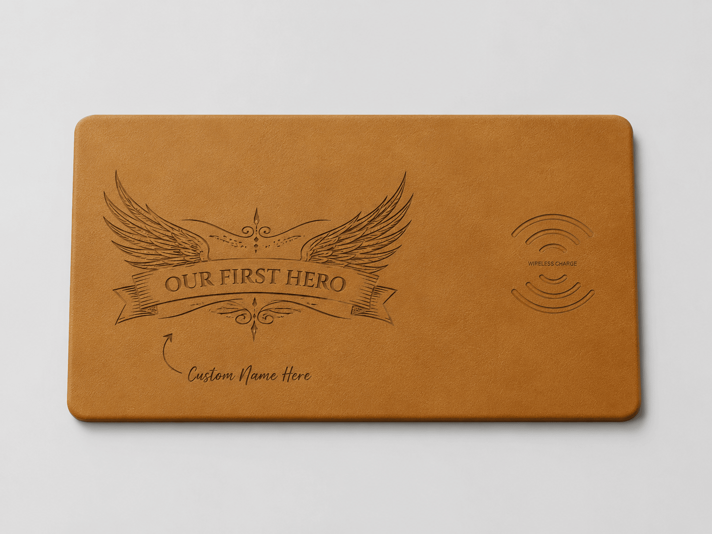 Custom Wireless Charging Desk Mat Our First Hero Father’s Day Meaningful Gift 1 Custom Wireless Charging Desk Mat Our First Hero Father’s Day Meaningful Gift