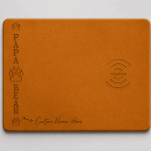 Custom Wireless Charging Desk Mat Papa Bear Father’s Day Meaningful Gift