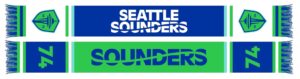 Seattle Sounders Two-Tone Bar Scarf - MLS Graphic Scarf - Fan Winter Accessory