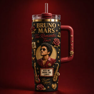 Bruno Mars The Romantic Tour Graphic Tumbler for Music Fans