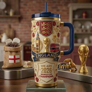 Global Soccer Event 2026 England National Football Team Graphic Tumbler for Fans