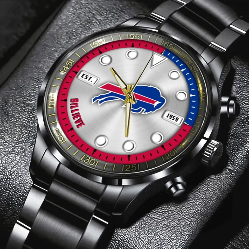 Bills Black Stainless Steel Watch Best Gifts For Dad 1 Bills Black Stainless Steel Watch Best Gifts For Dad