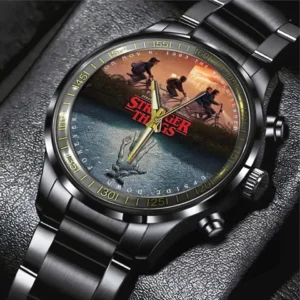 StrangerThings Black Stainless Steel Watch - Best Gifts For Fans