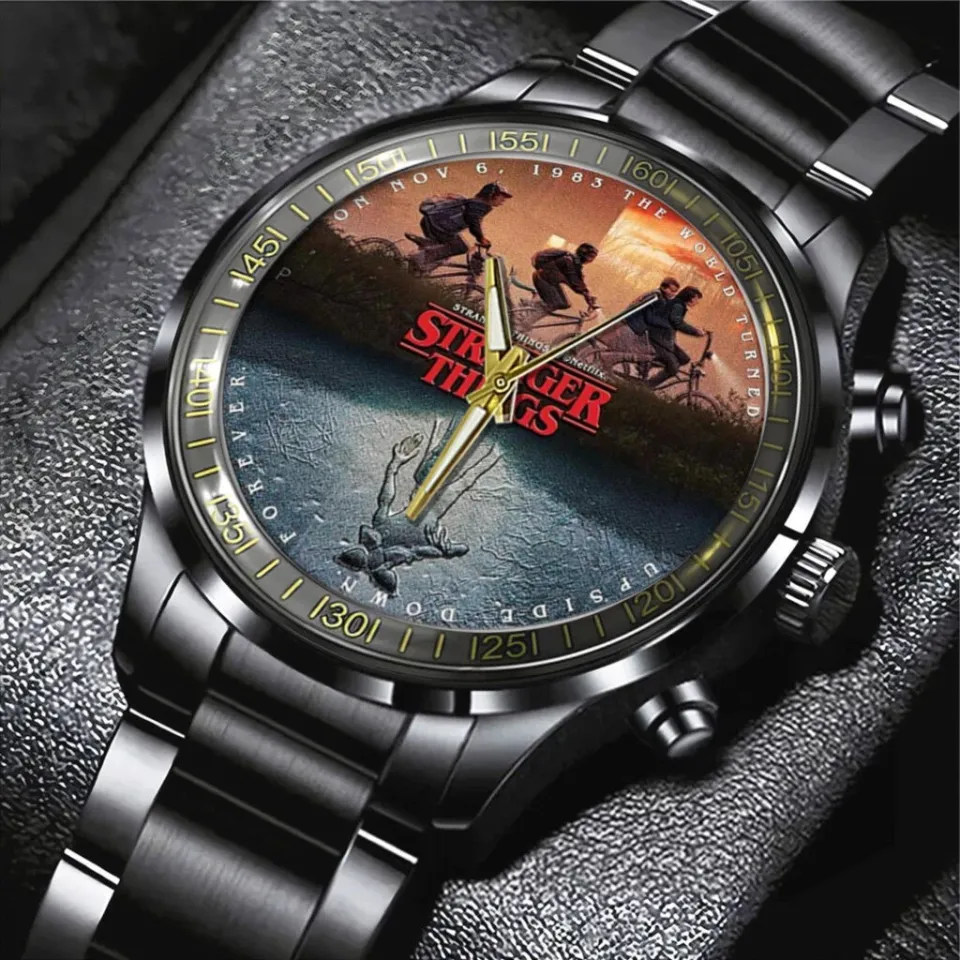 StrangerThings Black Stainless Steel Watch - Best Gifts For Fans 1 StrangerThings Black Stainless Steel Watch - Best Gifts For Fans