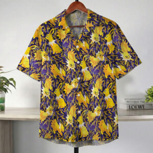 Anime Jolteon Electric Pattern Pokemon Hawaiian Shirt