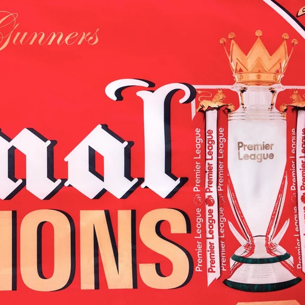 Arsenal Champions 2025-2026 Gothic Trophy Flag 3 Arsenal Champions 2025-2026 Gothic Trophy Flag