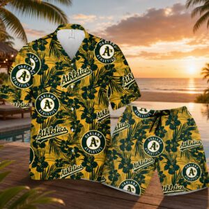 Athletics Oakland Summer Tropical Flower Aloha Hawaiian Shirt And Shorts