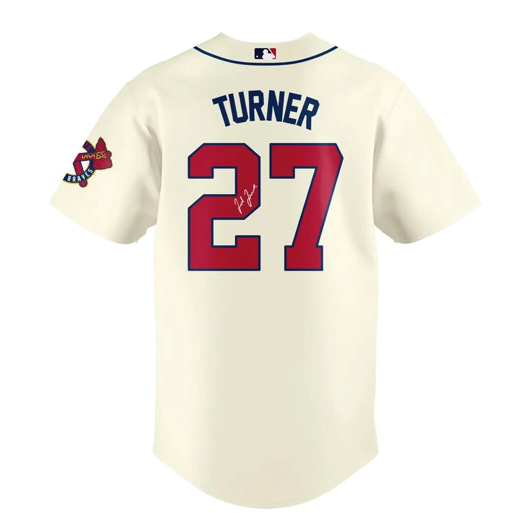Atlanta Braves Legend Ted Turner Baseball Jersey 3 Atlanta Braves Legend Ted Turner Baseball Jersey