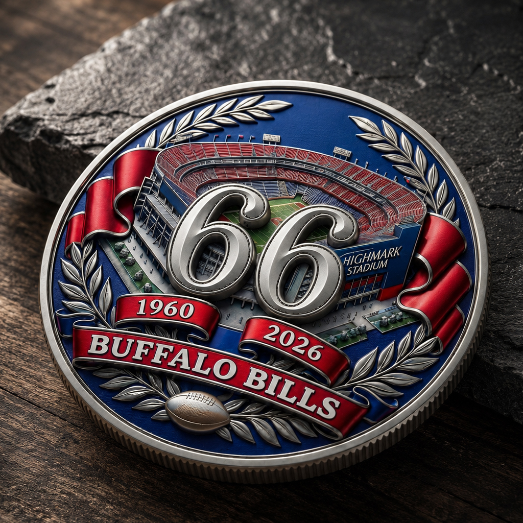 Buffalo Bills 66th Anniversary Highmark Stadium 1960-2026 Collectible Coin 1 Buffalo Bills 66th Anniversary Highmark Stadium 1960-2026 Collectible Coin