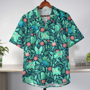 Bulbasaur Pokemon Hawaiian Shirt Tropical Grass Type Aloha Shirt