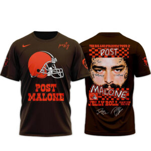 Cleveland Browns x Post Malone Jelly Roll The Big Ass Stadium Tour 2026 T-Shirt