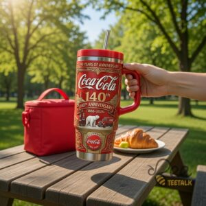 Unisex Coca Cola 140Th Anniversary Graphic Tumbler for Fans