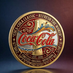 Cocacola Drinking Classic Refresh The World Est 1886 Commemorative Coin