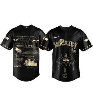 Colorado Rockies x Fourth Wing Night 2026 Black Baseball Jersey