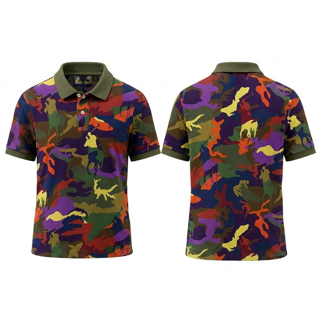 Colorful Camo 2026 Polo Shirt 1 Colorful Camo 2026 Polo Shirt