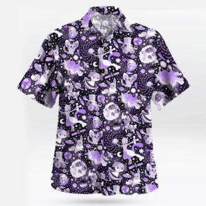 Cosmic Pokemon Hawaiian Shirt Purple Galaxy Vibes