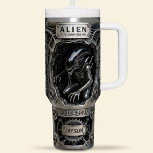 Custom Name Alien 40th Anniversary Celebrate Milestones Graphic Tumbler for Movie Fans
