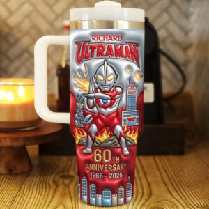 Custom Name Celebrate 60 Years Of Ultraman Graphic Tumbler for Anime Fans
