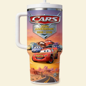 Custom Name Celebrate Memories 20th Anniversary Cars Graphic Tumbler for Movie Fans