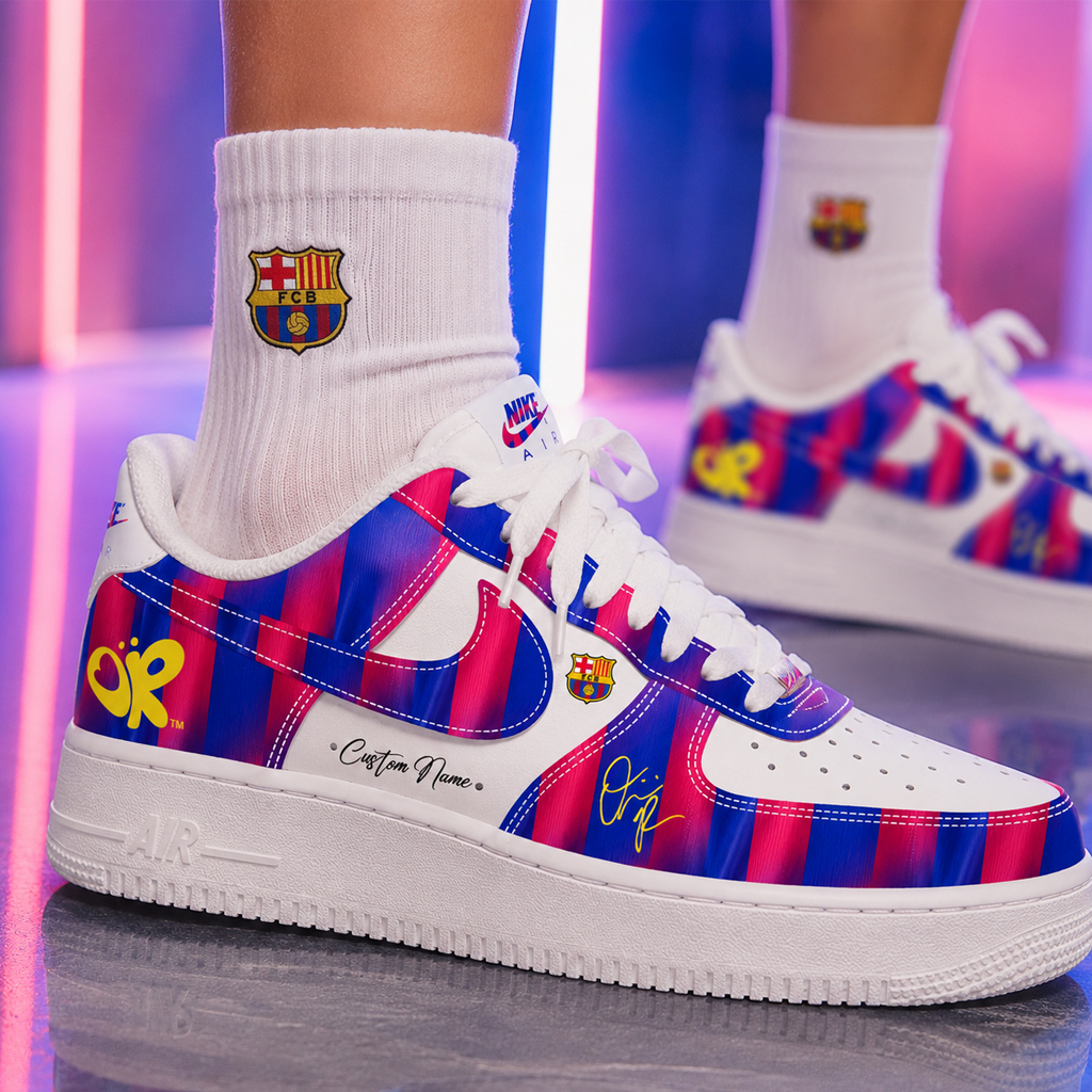 Custom Name FC Barcelona x Olivia Rodrigo 2026 Air Force 1 Shoes Sneakers 3 Custom Name FC Barcelona x Olivia Rodrigo 2026 Air Force 1 Shoes Sneakers