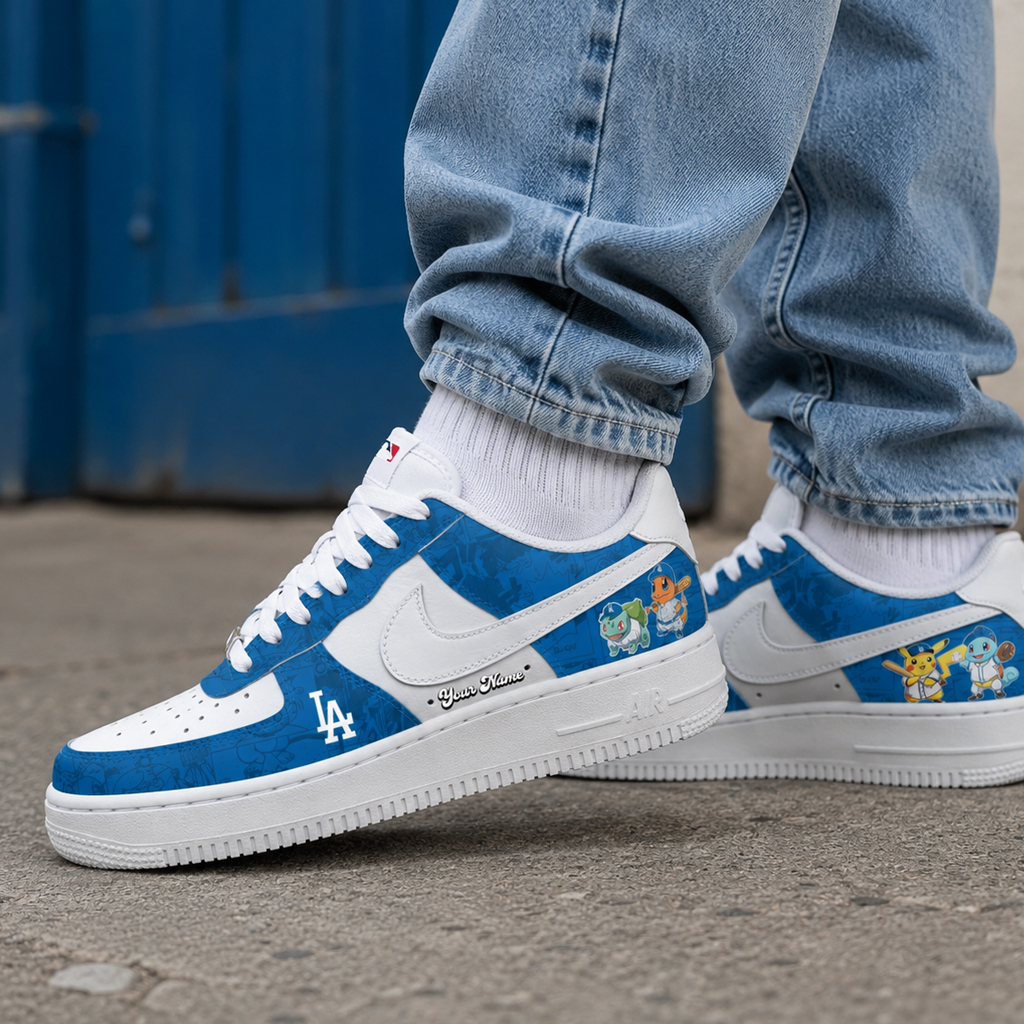 Custom Name Los Angeles Dodgers x Pokémon Night 2026 Air Force 1 Shoes Sneakers 3 Custom Name Los Angeles Dodgers x Pokémon Night 2026 Air Force 1 Shoes Sneakers