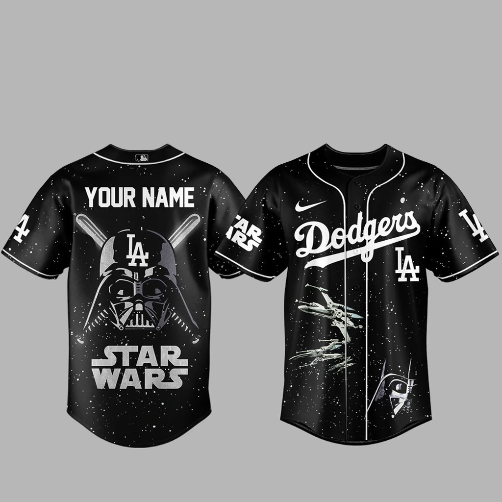Custom Name Los Angeles Dodgers x Star Wars 2026 Baseball Jersey 1 Custom Name Los Angeles Dodgers x Star Wars 2026 Baseball Jersey