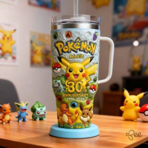 Custom Name Pokemon 30Th Anniversary Graphic Tumbler for Fans