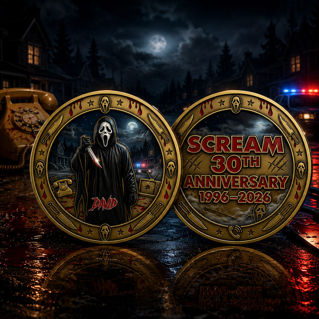 Custom Name Scream Movie 30th Anniversary Commemorative Coin 1 Custom Name Scream Movie 30th Anniversary Commemorative Coin