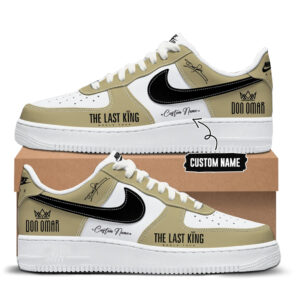 Custom Name The Last King World Tour 2026 Gold Air Force 1 Shoes Sneakers