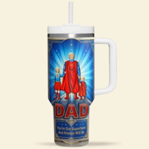 Custom Name You're Our Superhero And Always Will Be Graphic Tumbler Gift for Dad