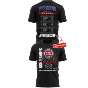 Custom Name and Number Detroit Pistons 2026 Playoffs T-Shirt