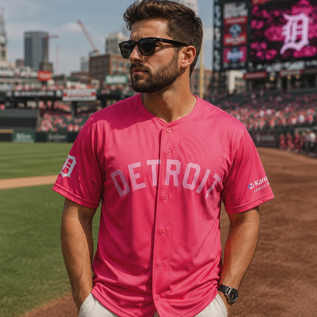 Custom Name and Number Detroit Tigers Pink Out The Park Baseball Jersey – Personalized Fan Button-Up Shirt 4 Custom Name and Number Detroit Tigers Pink Out The Park Baseball Jersey – Personalized Fan Button-Up Shirt