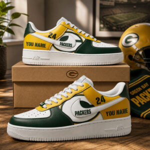 Custom Name and Number Green Bay Packers 2026 Air Force 1 Shoes Sneakers