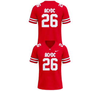 Custom Name and Number Ohio State Buckeyes AC-DC 2026 Tour Football Jersey