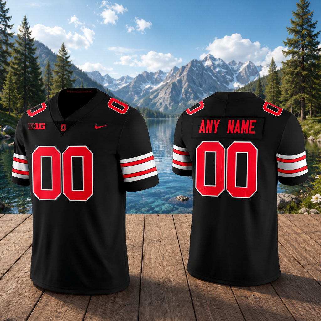 Custom Name and Number Ohio State Buckeyes Blackout Tunnel Vision Unifrom 2026 Football Jersey 2 Custom Name and Number Ohio State Buckeyes Blackout Tunnel Vision Unifrom 2026 Baseball Jersey