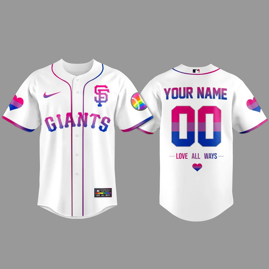 Custom Name and Number San Francisco Giants Pride Day Love All Ways Graphic Baseball Jersey 2026 for Baseball Fans 1 Custom Name and Number San Francisco Giants Pride Day Love All Ways Graphic Baseball Jersey 2026 for Baseball Fans