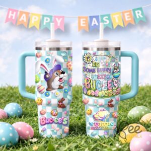 Unisex Did Some Bunny Say Bucees With Handle Graphic Tumbler for Fans