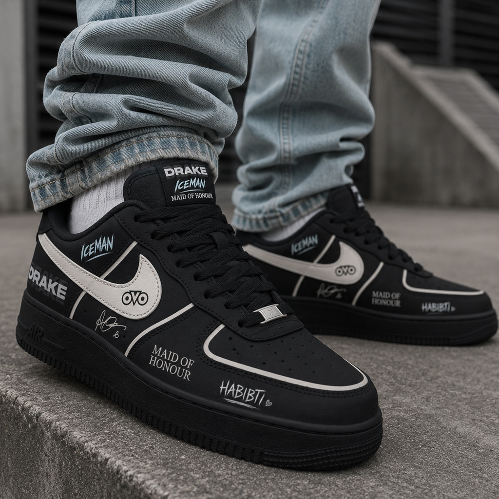 Drake Album Collection 2026 Maid Of Honour Black Air Force 1 Shoes Sneakers 2 Drake Album Collection 2026 Maid Of Honour Black Air Force 1 Shoes Sneakers