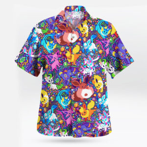 Eevee Evolutions Hawaiian Shirt Tropical Pokemon Style